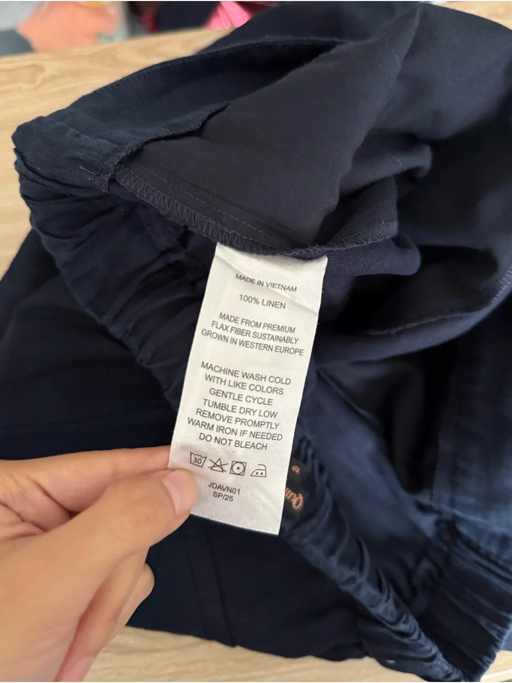 Quince 12 European Linen Pleated Trousers Deep Navy Wide Leg Coastal Beach Relax